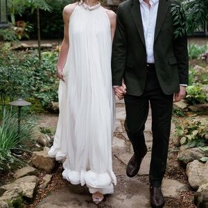 SOLD Lanvin Charmeuse Ruffle Gown